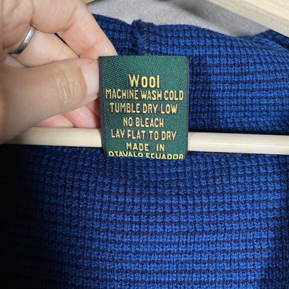 VTG Ruminahui Wool Hooded Sweater XL Full Zip American Flag USA Fuzzy Jacket - Picture 10 of 13